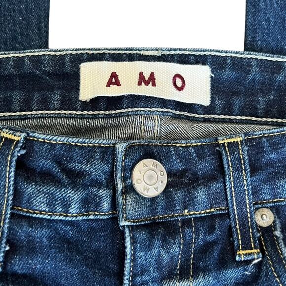 Amo Women’s Kick Flare Mid Rise True Blue Cotton Denim Y2K Jeans Size 27 - Picture 4 of 9